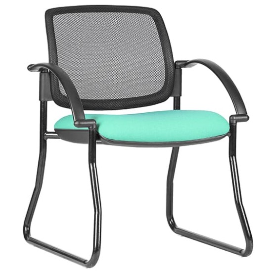 ST Maxi Mesh Back Sled Base Hospitality Chair - Black