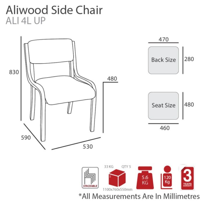 MA Aliwood Stackable Side Chair