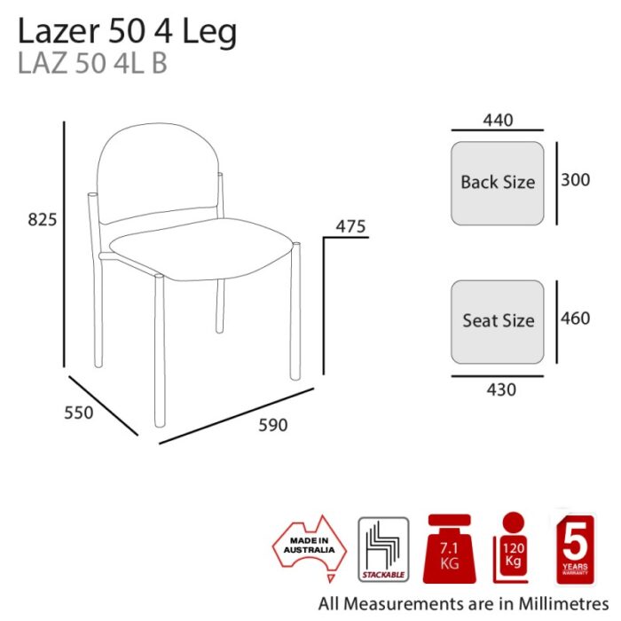 MA Lazer 50 Stackable Side Chair