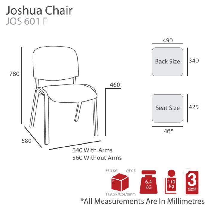 MA Joshua Black Base Fabric Upholstered Side Chair