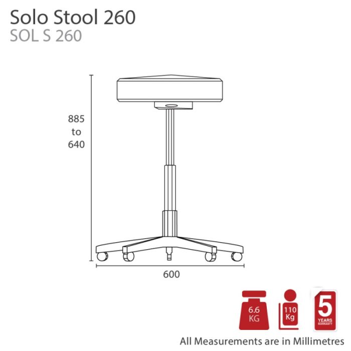 MA Solo Adjustable Stool