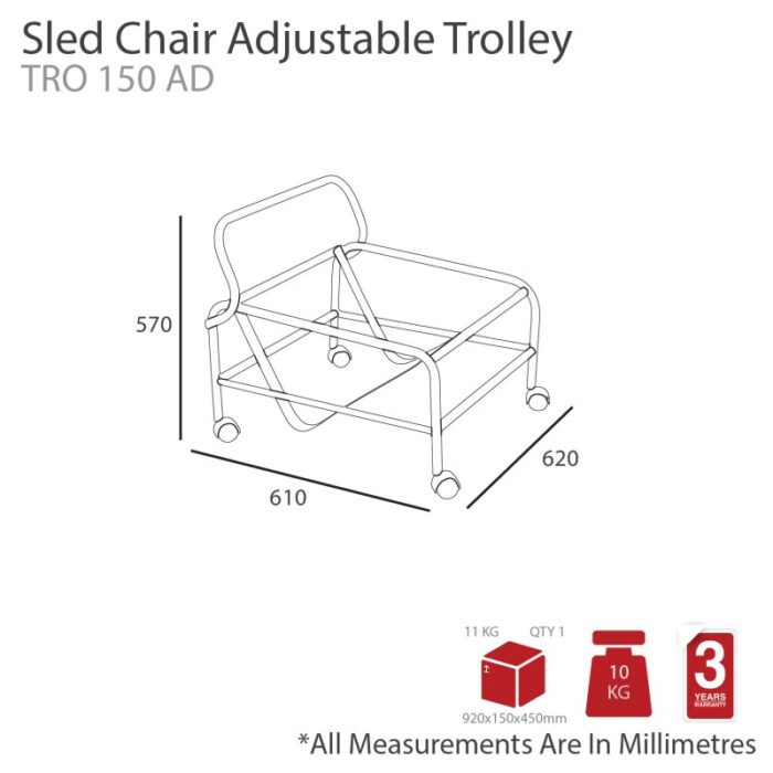 Ma Sleigh Chair Adjustable Trolley